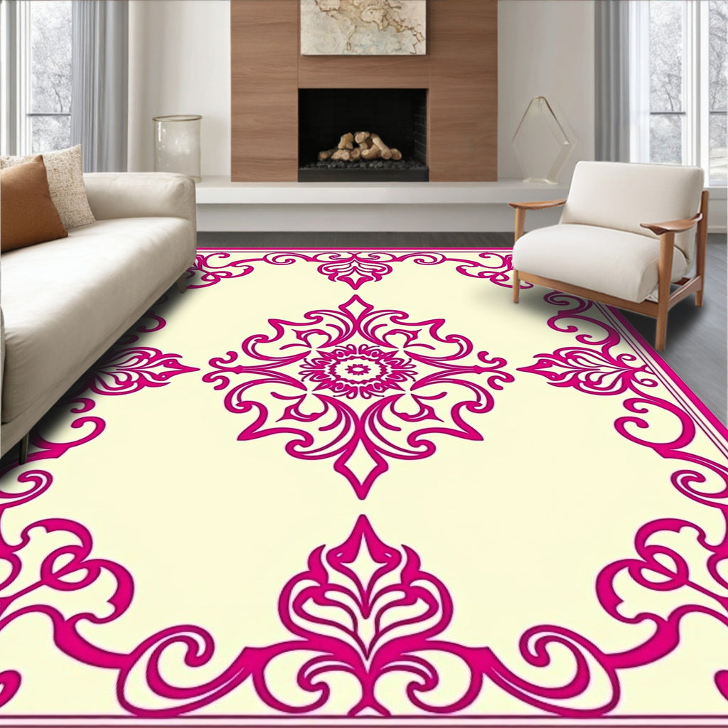 Ornate Floral Vines Pattern Design Rug