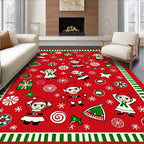 Whimsical Elves Festive Holiday Christmas Rug