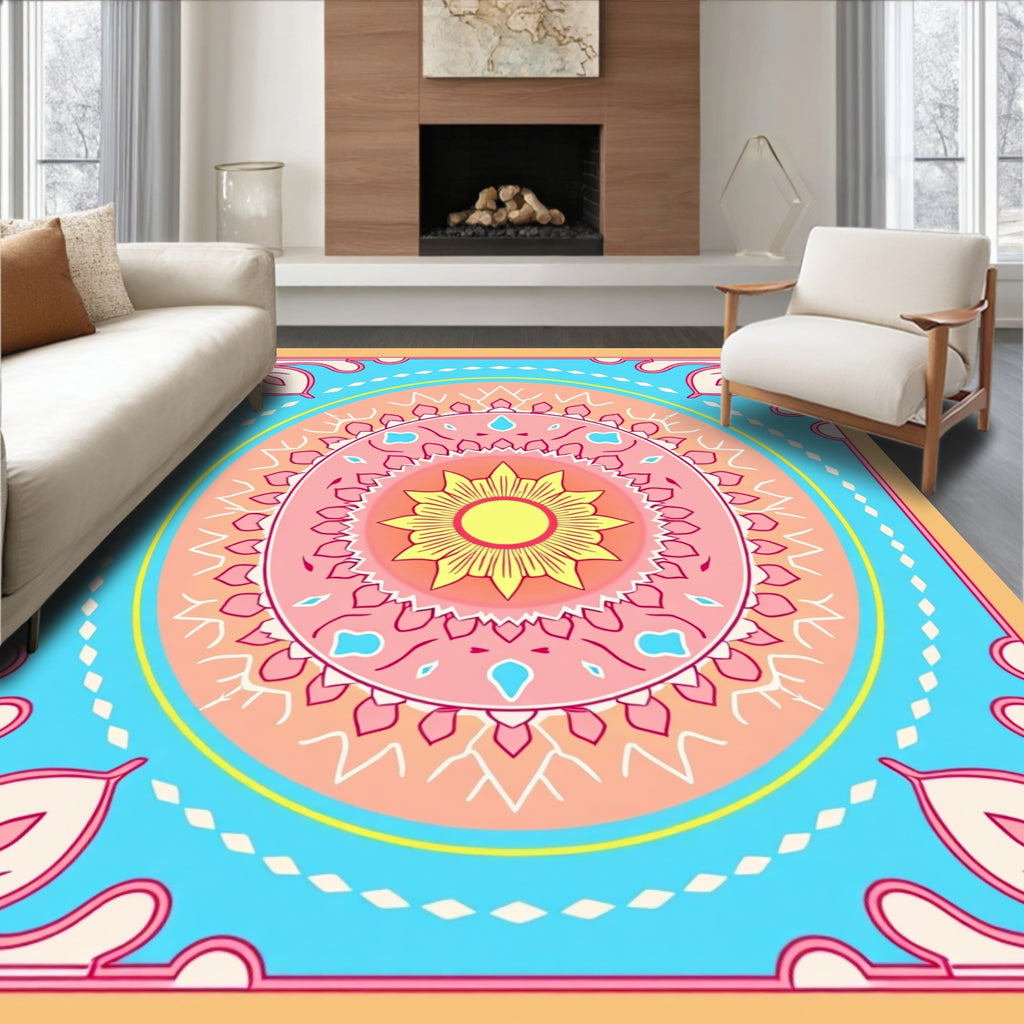Sunny Mandala Vibrant Geometric Rug
