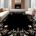 Ornate Floral Border Design Rug