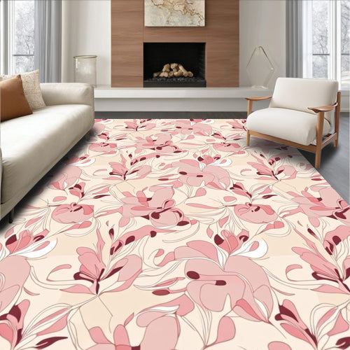 Abstract Floral Swirls Pattern Rug