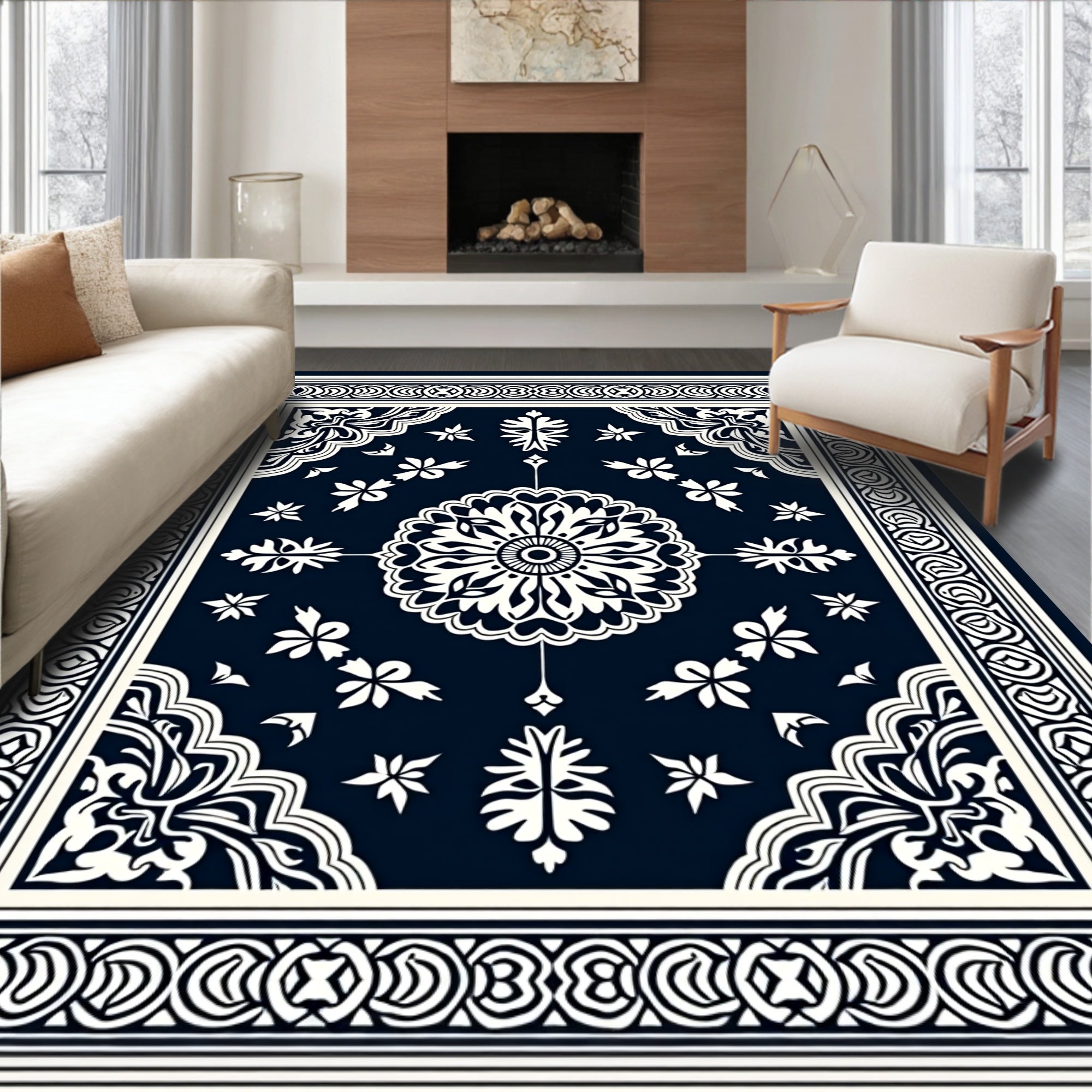 Classic Floral Medallion Pattern Rug