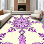 Luxe Purple Floral Mandala Art Rug