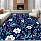 Whimsical butterflies and floral pattern Rug