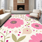 Pink Daisy Floral Pattern Rug