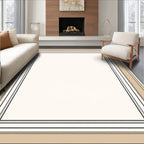 Modern Geometric Bordered Neutral Rug