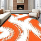 Bold Orange Swirl Pattern Design Rug