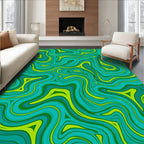 Turquoise Lime Swirl Pattern Rug