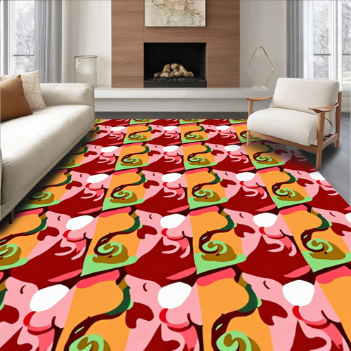 Abstract Organic Swirl Pattern Rug