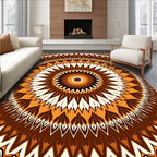 Ornate Sunburst Geometric Pattern Rug