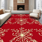 Crimson Cream Floral Swirl Repeat Rug