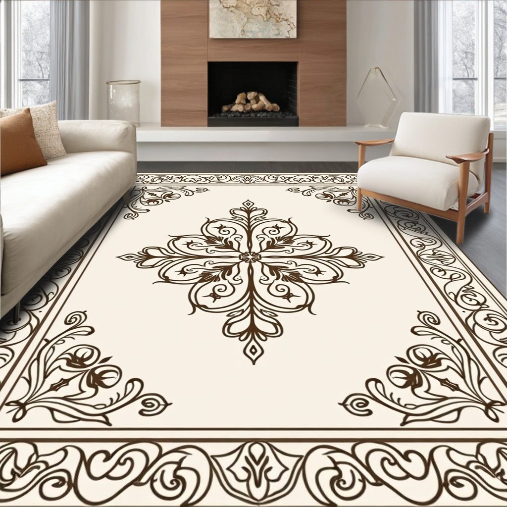 Classic Floral Scrollwork Motif Rug