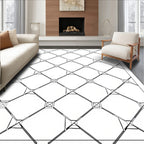 Geometric Trellis Diamond Pattern Rug
