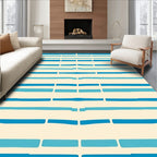 Cracked Blue Ink Stripes Rug