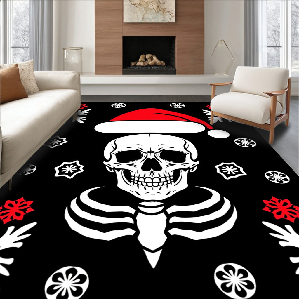 Christmas Skull Snowflake Garland Rug