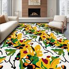Bold Tropical Floral Pattern Rug