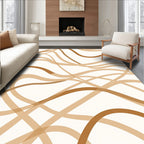Abstract Wavy Lines Natural Palette Rug