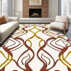 Flowing Swirls Warm Tones Pattern Rug