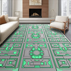 Geometric Sci-Fi Panel Design Rug