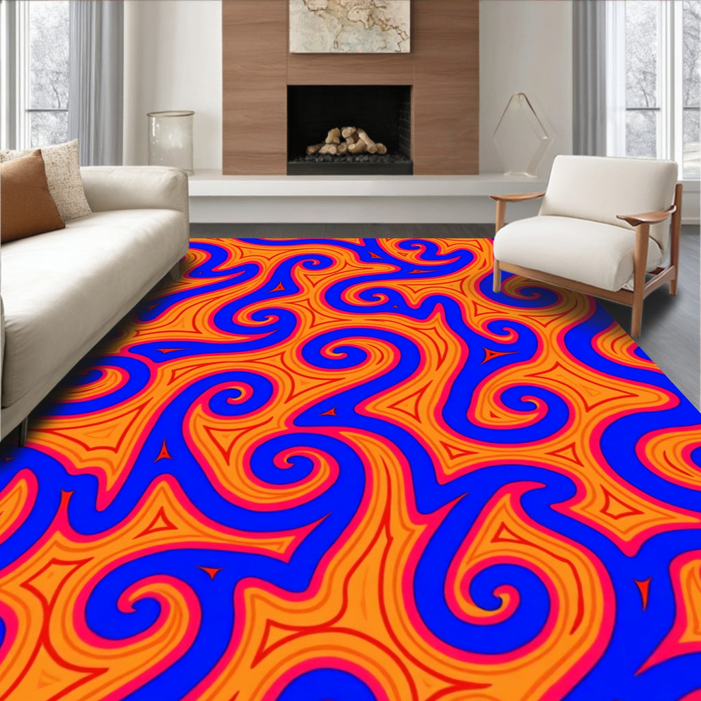 Bold Swirls Abstract Pattern Rug