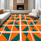 Dynamic Geometric Duo-Tone Pattern Rug
