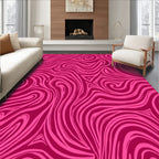 Bold Pink Swirl Design Rug