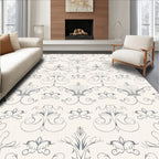 Elegant Scrollwork Floral Pattern Design Rug