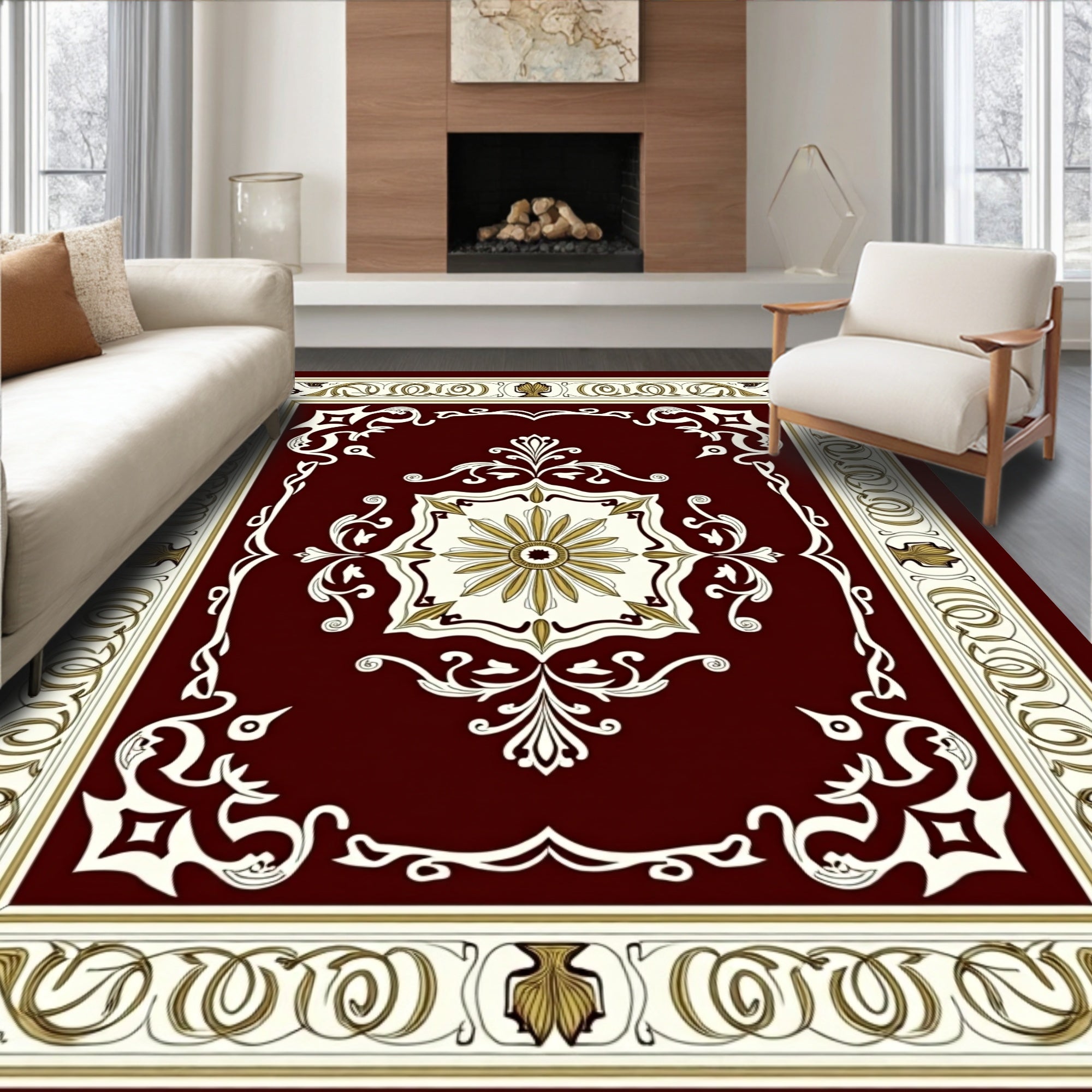 Classic Ornate Floral Medallion Rug