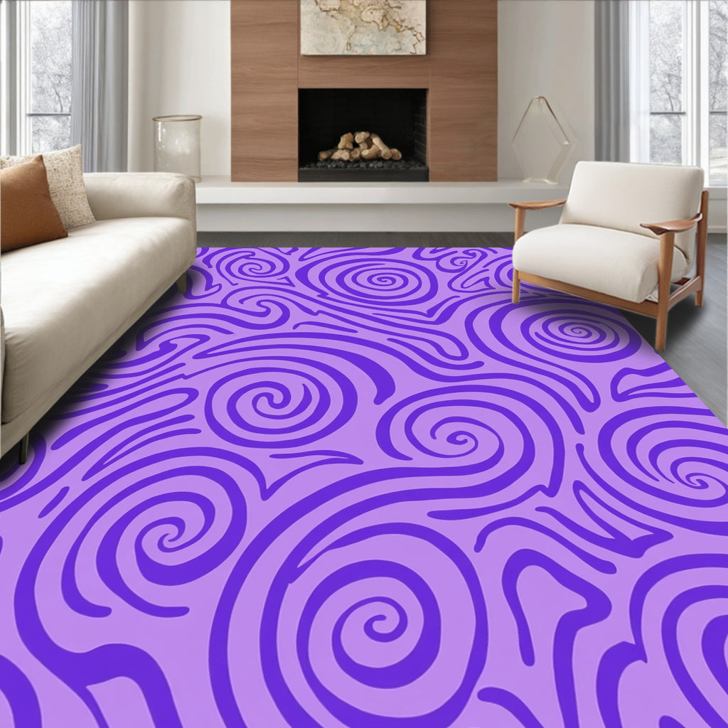 Vibrant Purple Swirl Pattern Rug
