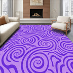 Vibrant Purple Swirl Pattern Rug