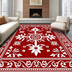 Ornate Floral Sun Pattern Rug