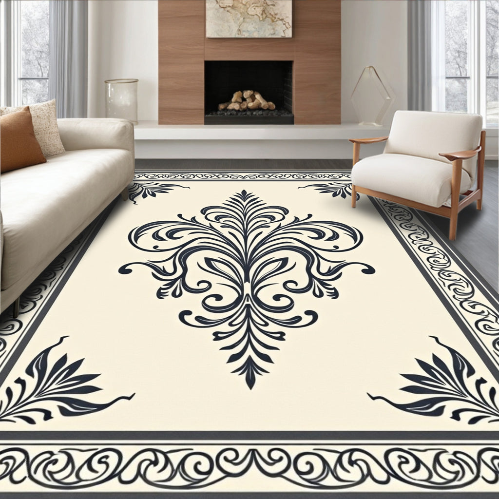 Traditional Floral Damask Pattern Rug