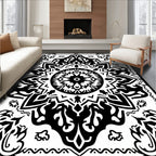 Bold Floral Mandala Art Rug