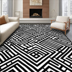 Bold Geometric Maze Pattern Rug