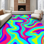 Vibrant Swirls Stripes Abstract Pattern Rug