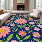 Floral Blooms Pattern In Vivid Colors Rug