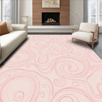 Minimalist Swirls Gentle Pink Pattern Rug