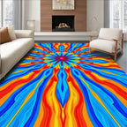Radiant Starburst Psychedelic Pattern Rug