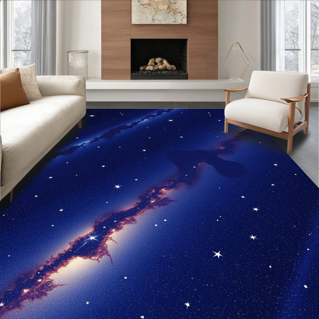 Cosmic Starry Night Sky Pattern Rug
