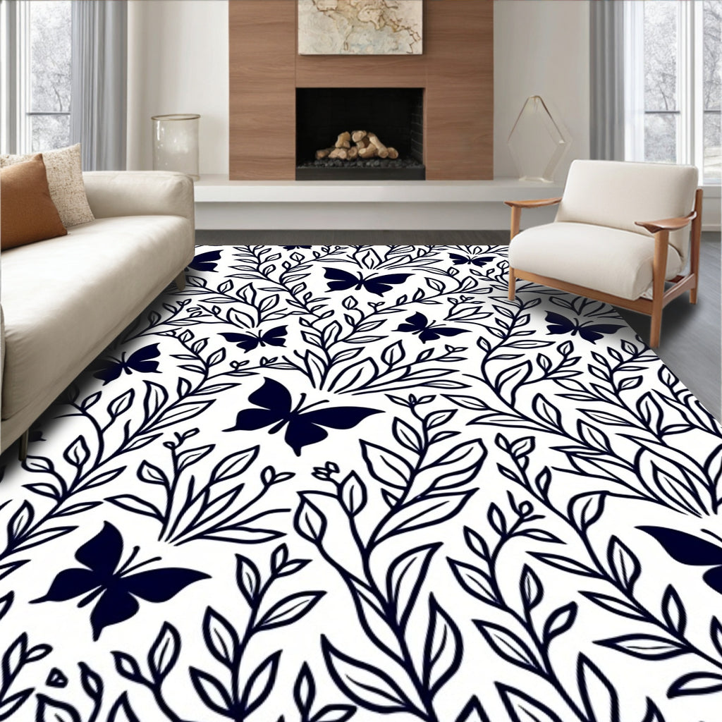 Classic Butterfly Vine Design Rug