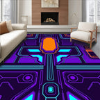 Future Circuit Board Geometric Rug