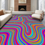 Vibrant Swirls Rainbow Pattern Rug