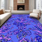 Violet Blue Floral Abstract Pattern Rug