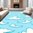 Whimsical Cloud Pattern Gentle Sky Design Rug