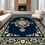 Classic Floral Border Medallion Design Rug