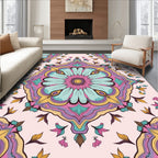 Intricate Floral Mandala Pattern Design Rug
