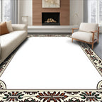 Ornate Floral Border Design Rug