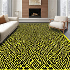 Bright Yellow Maze Patterned Rug