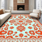 Ornate Floral Symmetry Design Rug
