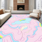 Whimsical Pastel Clouds And Rainbows Rug